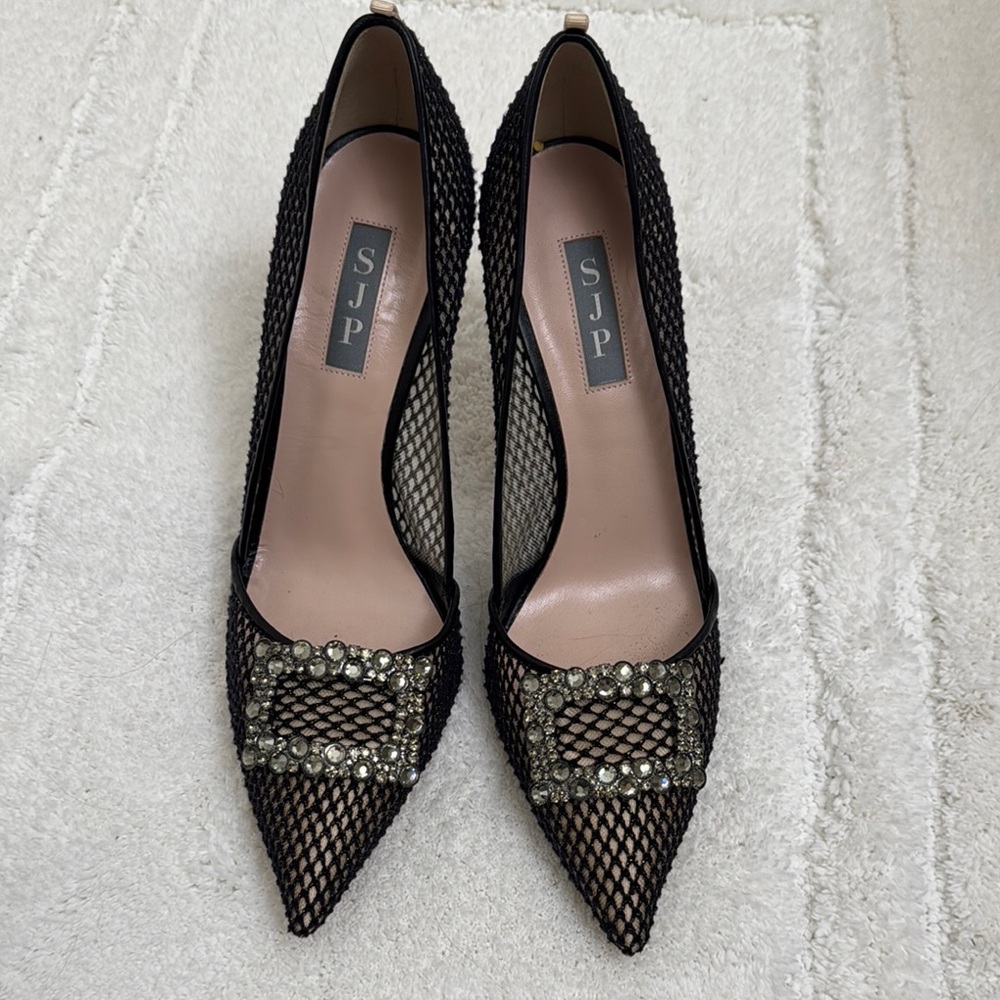 SJP by Sarah Jessica Parker Black Mesh Heels